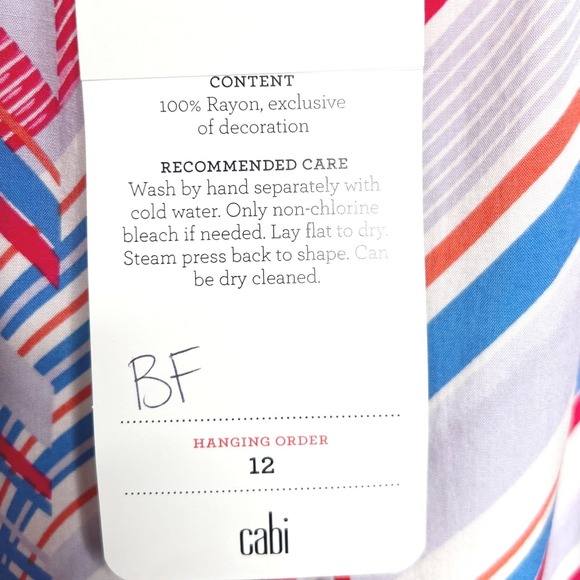 Cabi NWT Tassel Tank Top Red Blue White Striped Sleeveless Blouse Womens Small - Picture 8 of 8